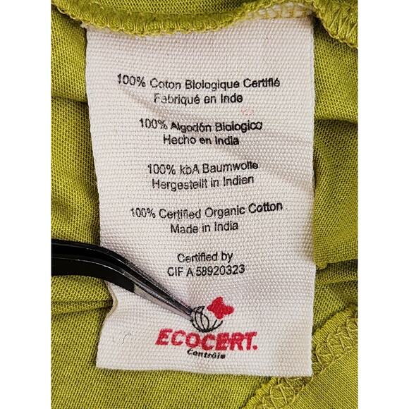 NEW Ethos Paris Tornado Long Sleeve Top Size M Green Scoop Neck Organic Cotton - Picture 6 of 10